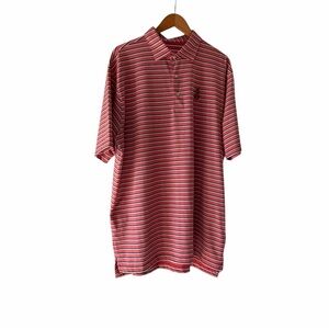 Turtleson XL Red Striped Performance Golf Polo Shirt Stretch
